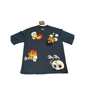 American Garage Flame and Skeleton T-shirt